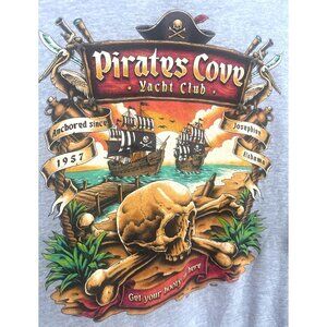 Pirates Cove Yacht Club Gray T-Shirt XXL Dive Bar Shirt Club